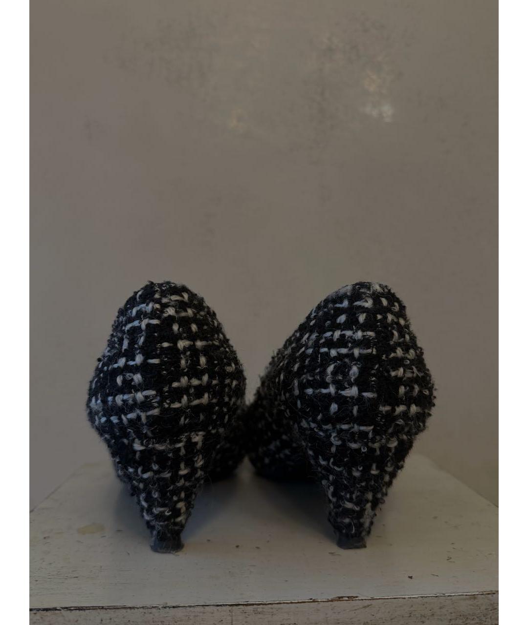 SAINT LAURENT Черные текстильные туфли, фото 3