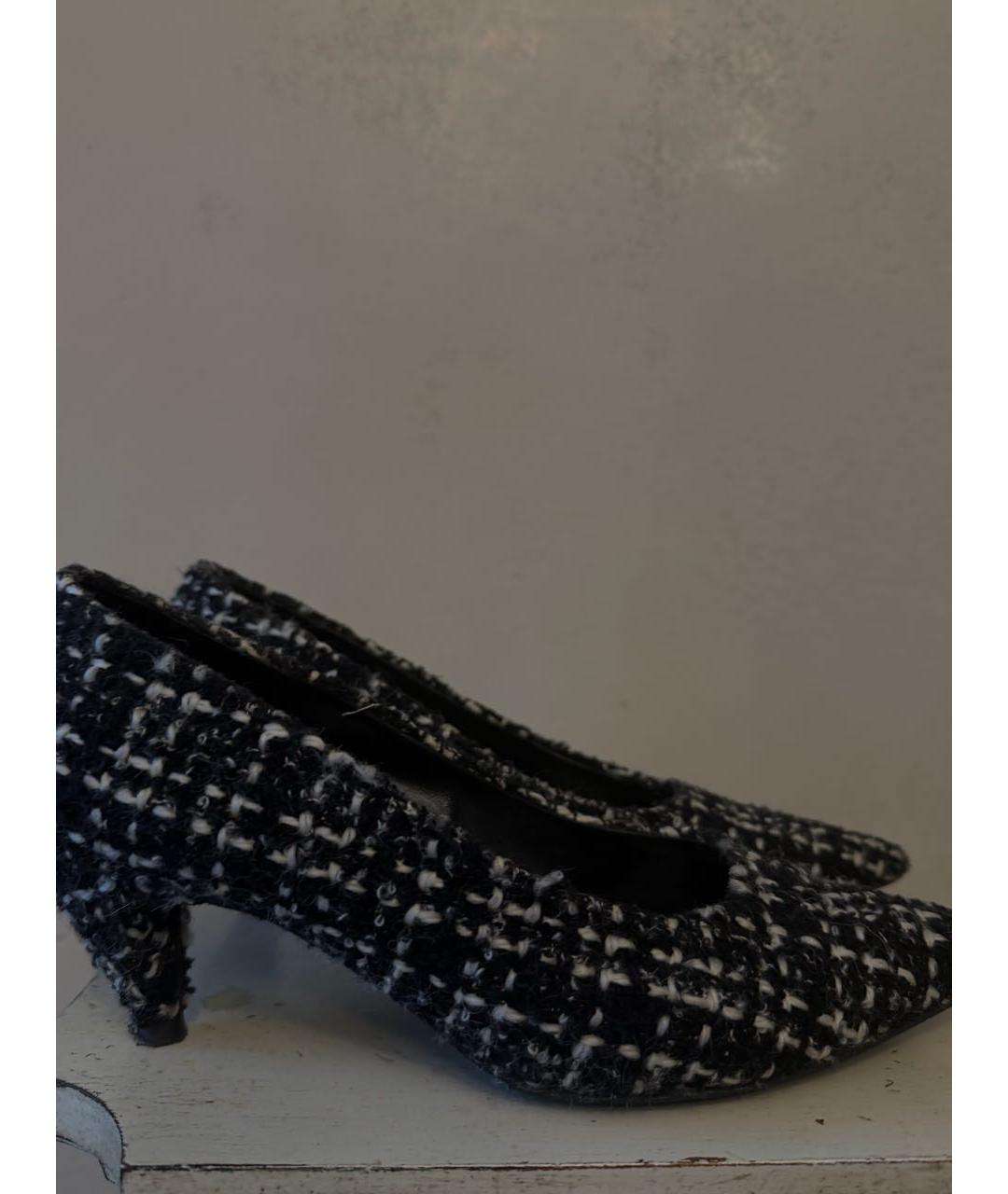 SAINT LAURENT Черные текстильные туфли, фото 5