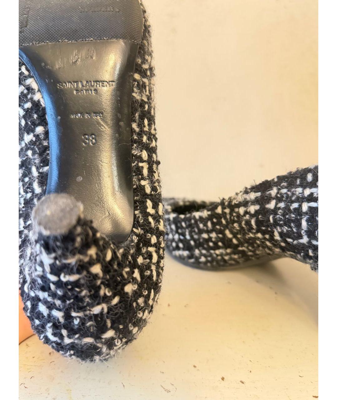 SAINT LAURENT Черные текстильные туфли, фото 4