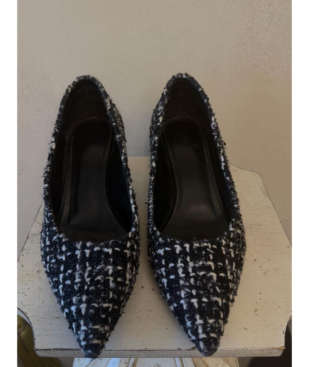 SAINT LAURENT Черные текстильные туфли, фото 2