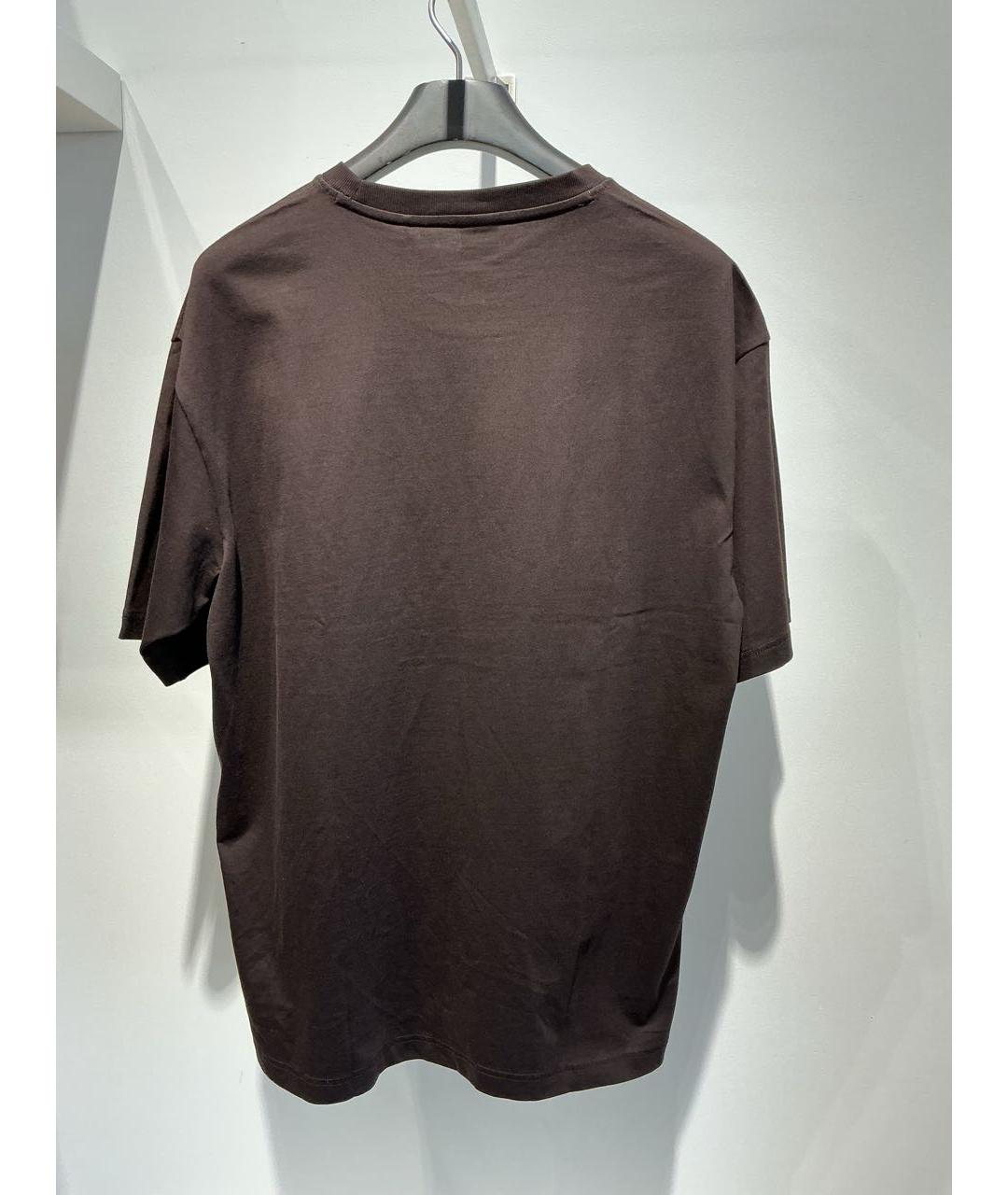 HUGO BOSS Коричневая хлопковая футболка, фото 4