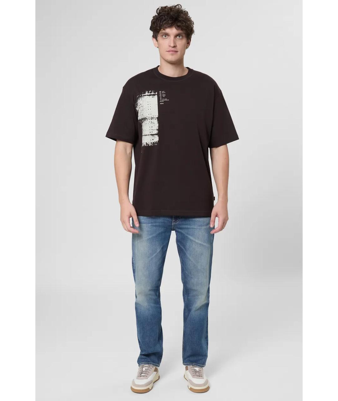 HUGO BOSS Коричневая хлопковая футболка, фото 5