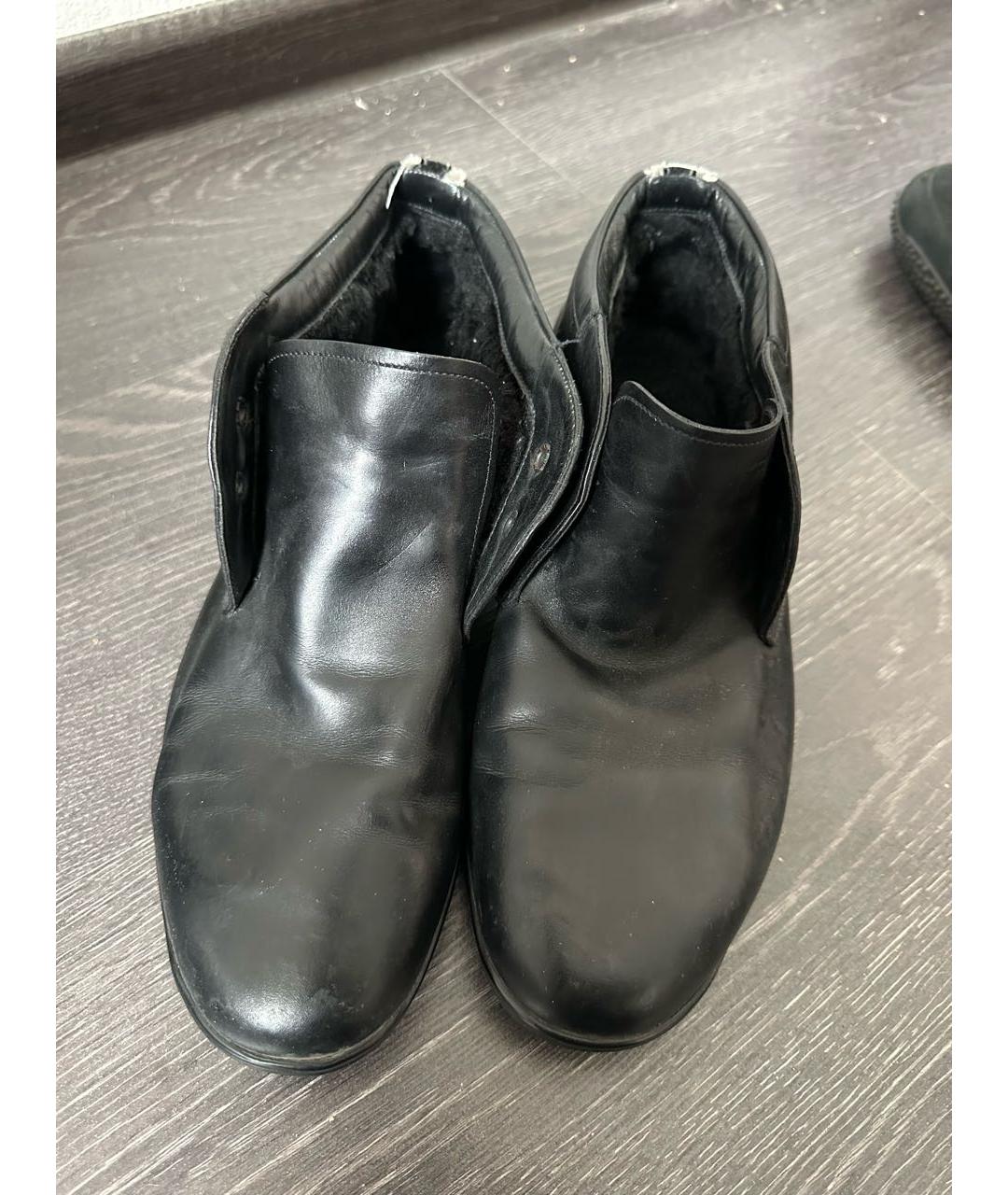 FERRAGAMO Черные кожаные низкие ботинки, фото 2