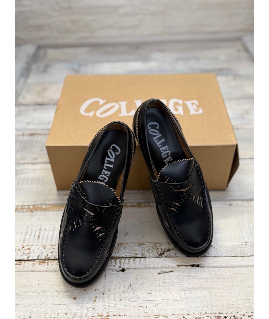 COLLEGE Черные кожаные лоферы, фото 3