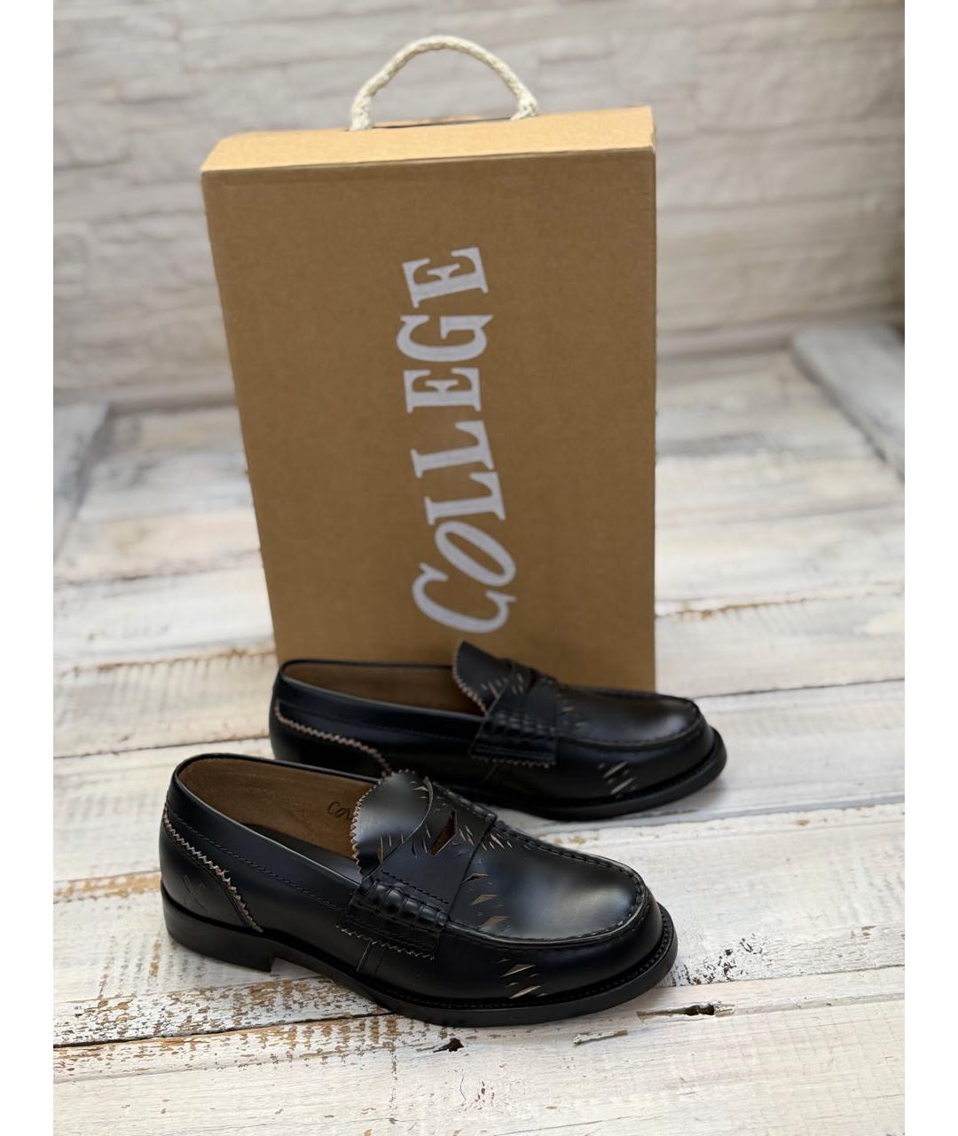 COLLEGE Черные кожаные лоферы, фото 9