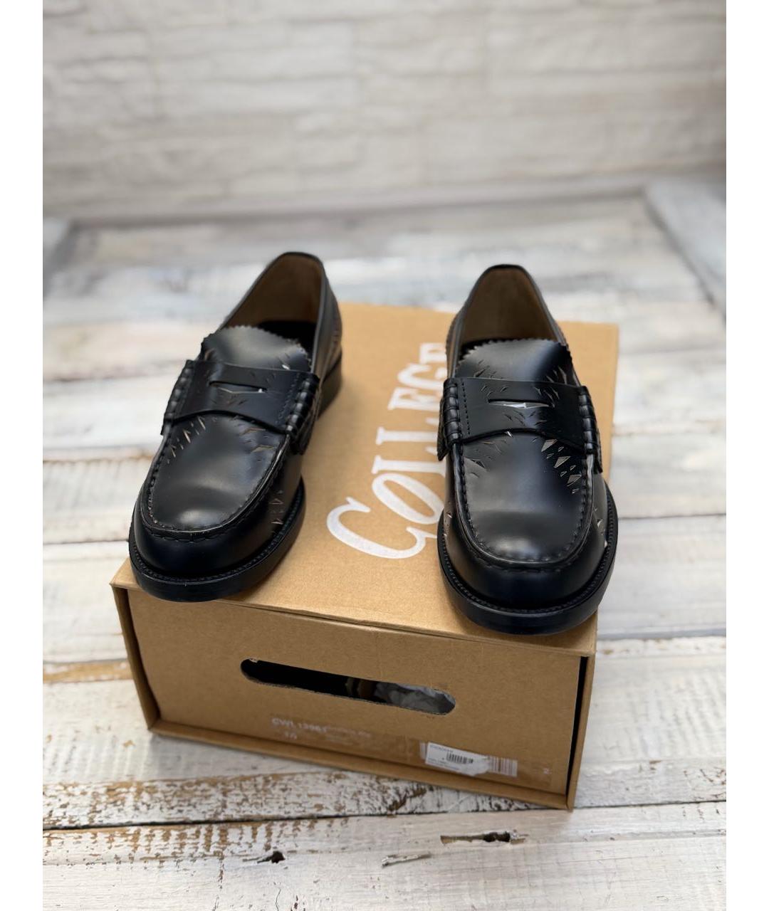 COLLEGE Черные кожаные лоферы, фото 2