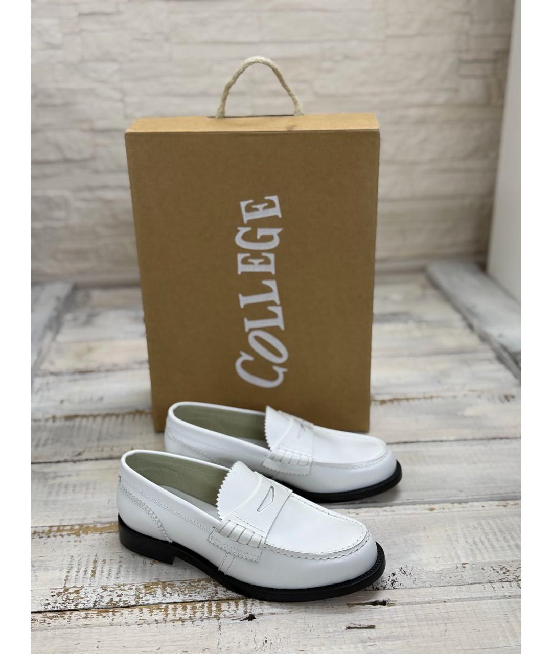 COLLEGE Белые кожаные лоферы, фото 9