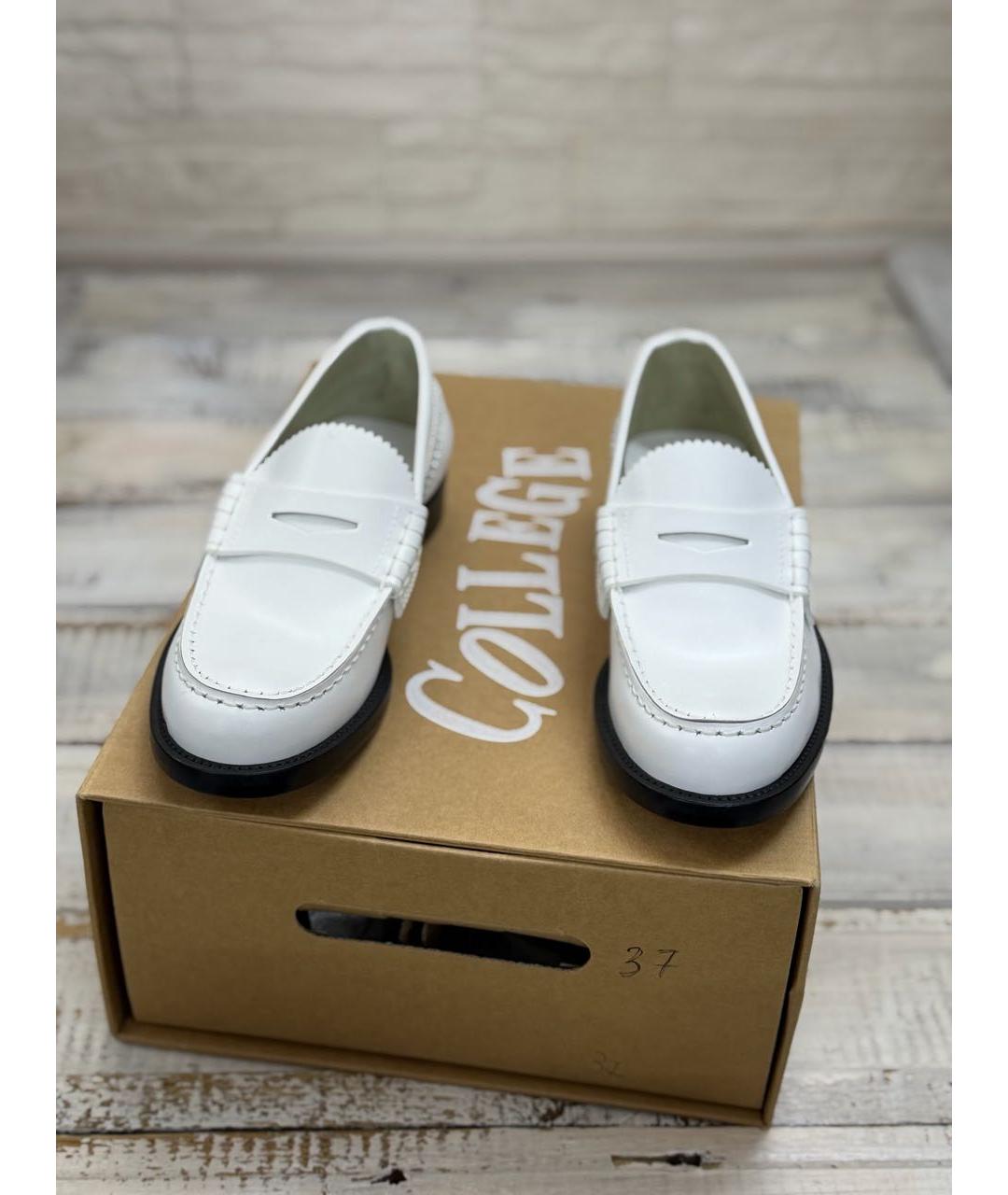COLLEGE Белые кожаные лоферы, фото 2