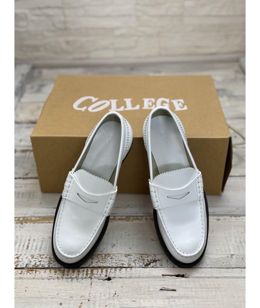COLLEGE Белые кожаные лоферы, фото 3