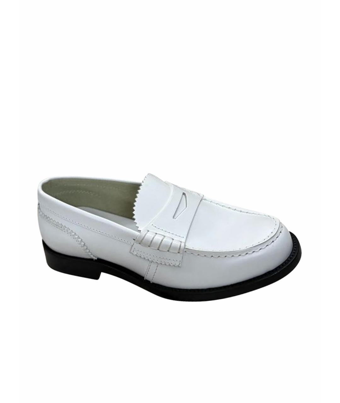 COLLEGE Белые кожаные лоферы, фото 1