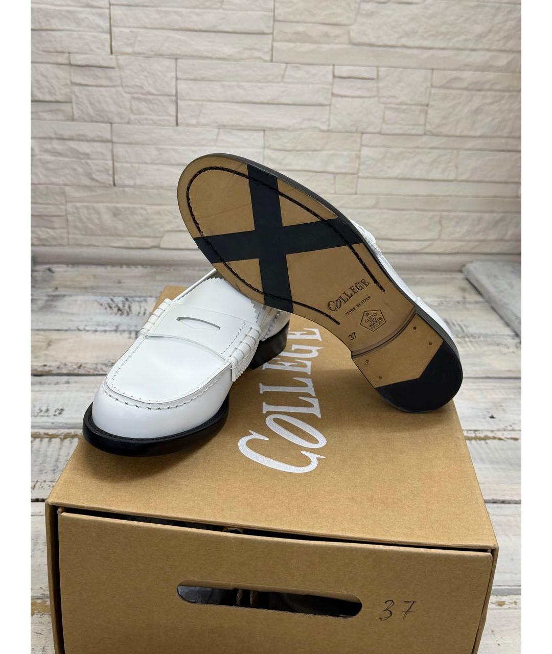 COLLEGE Белые кожаные лоферы, фото 7