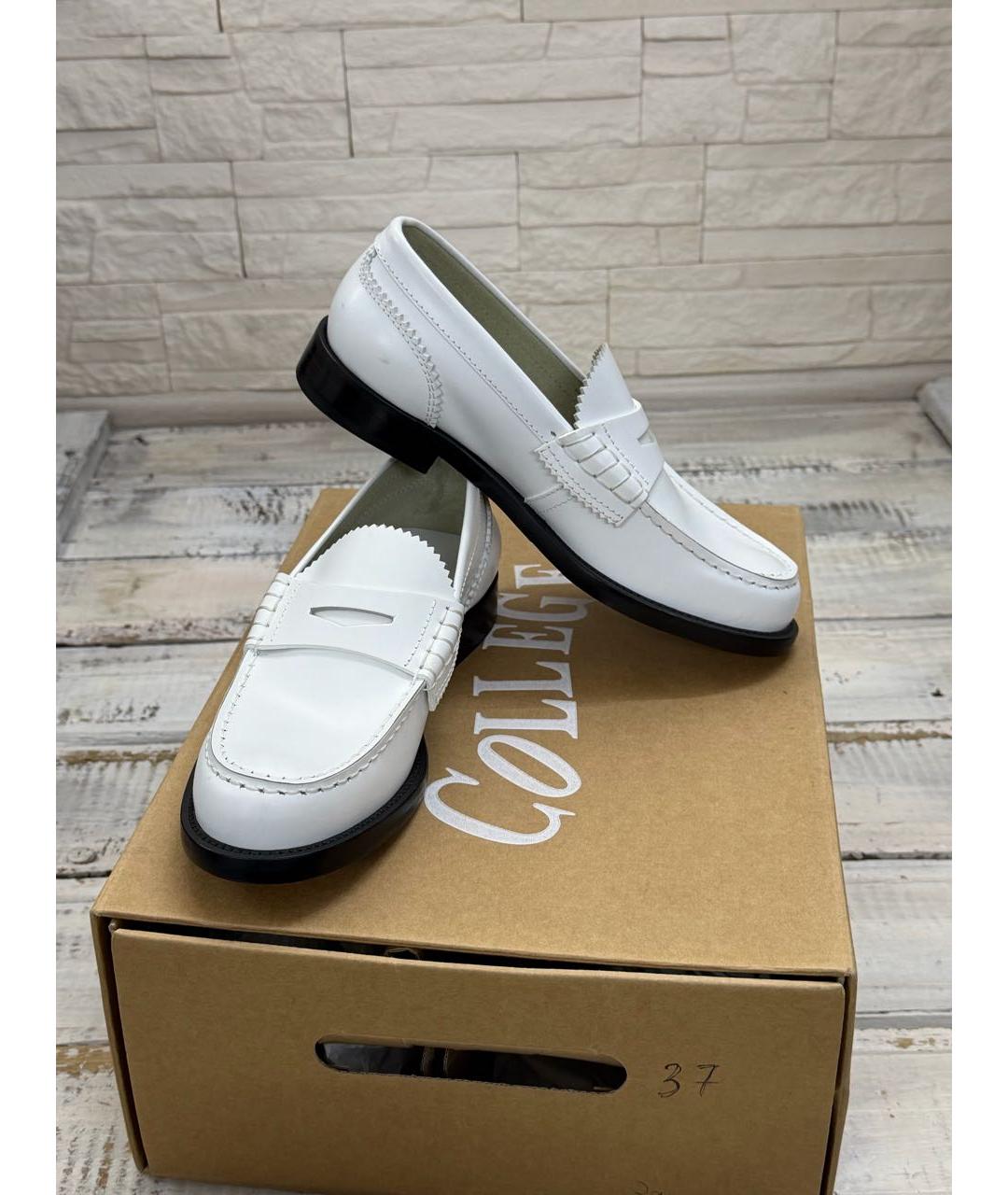 COLLEGE Белые кожаные лоферы, фото 8