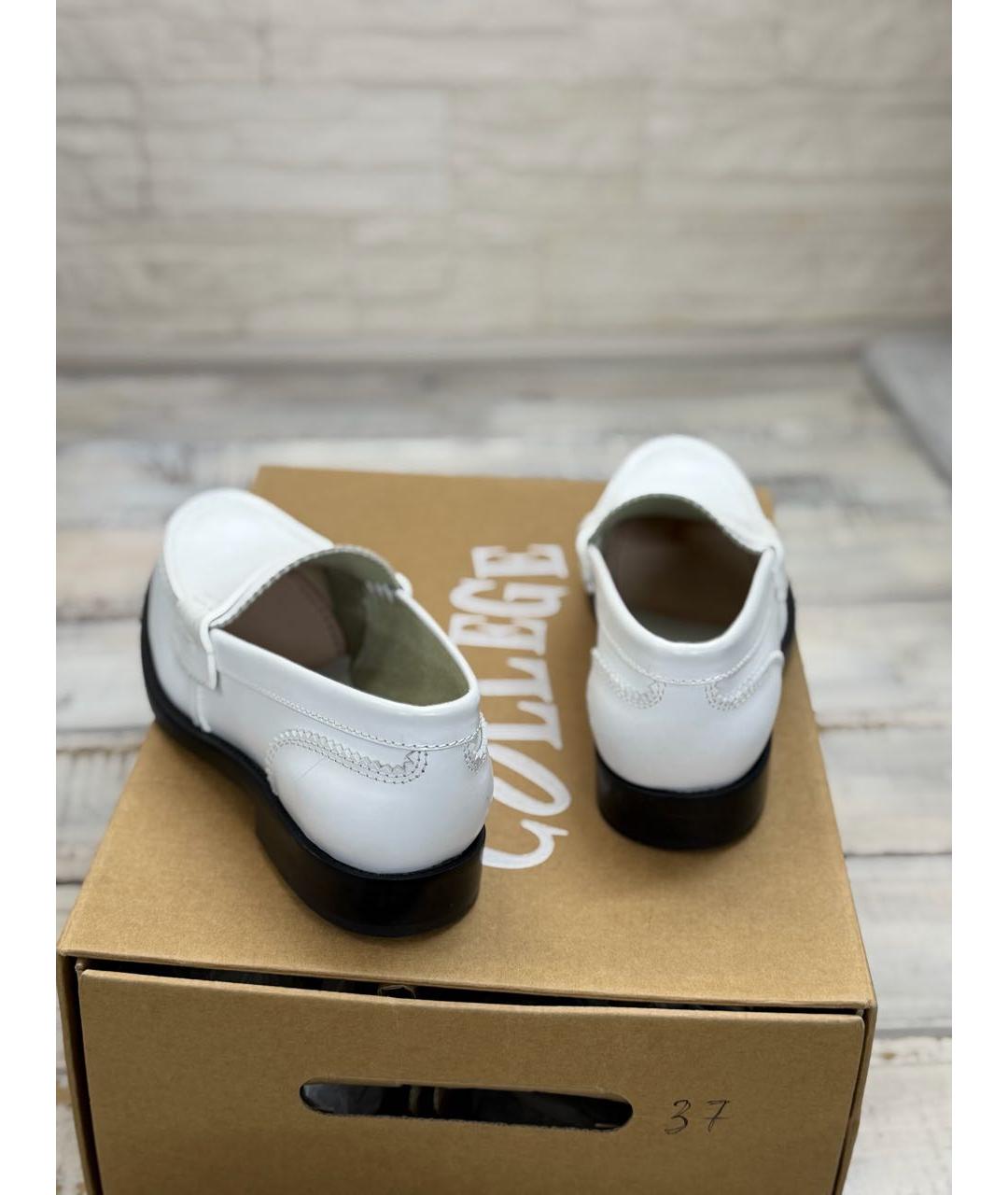 COLLEGE Белые кожаные лоферы, фото 4