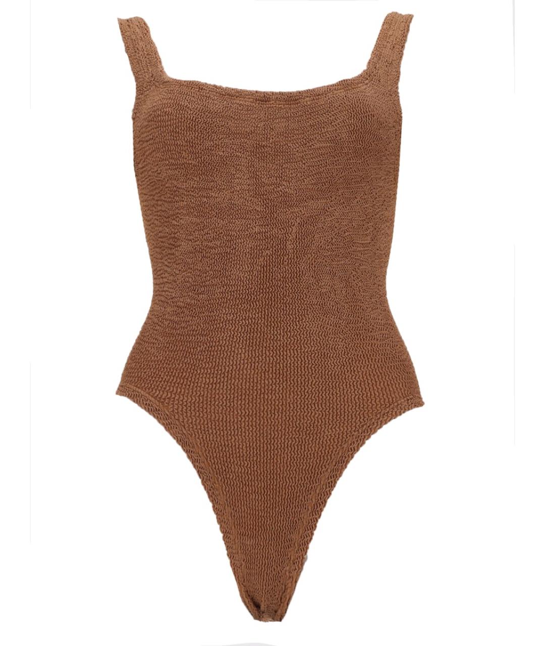 HUNZA G Коричневый полиамидовый купальник, фото 1
