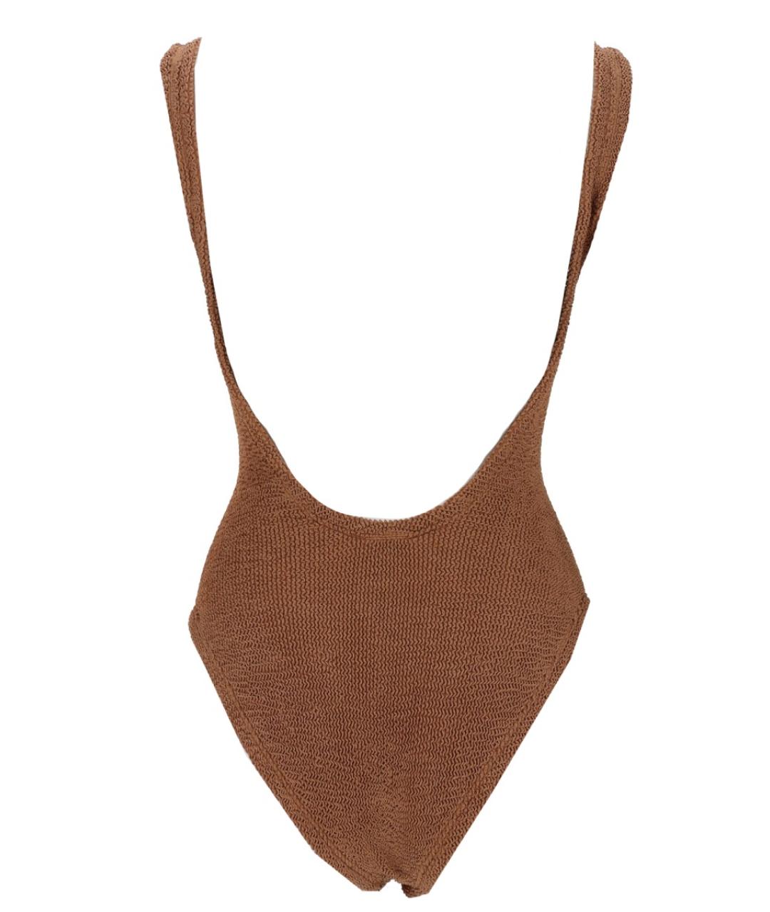 HUNZA G Коричневый полиамидовый купальник, фото 2