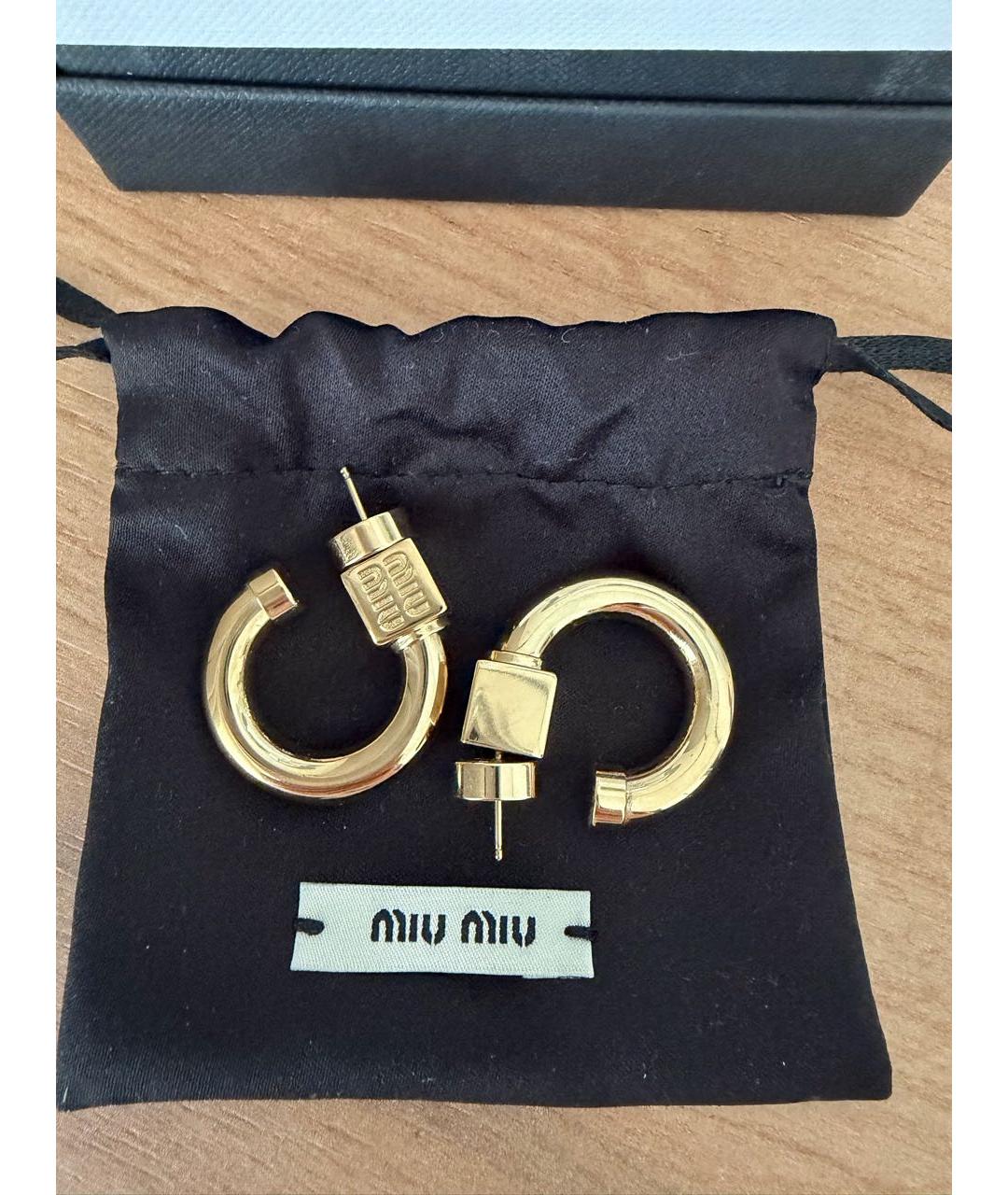 MIU MIU Золотые латунные серьги, фото 7