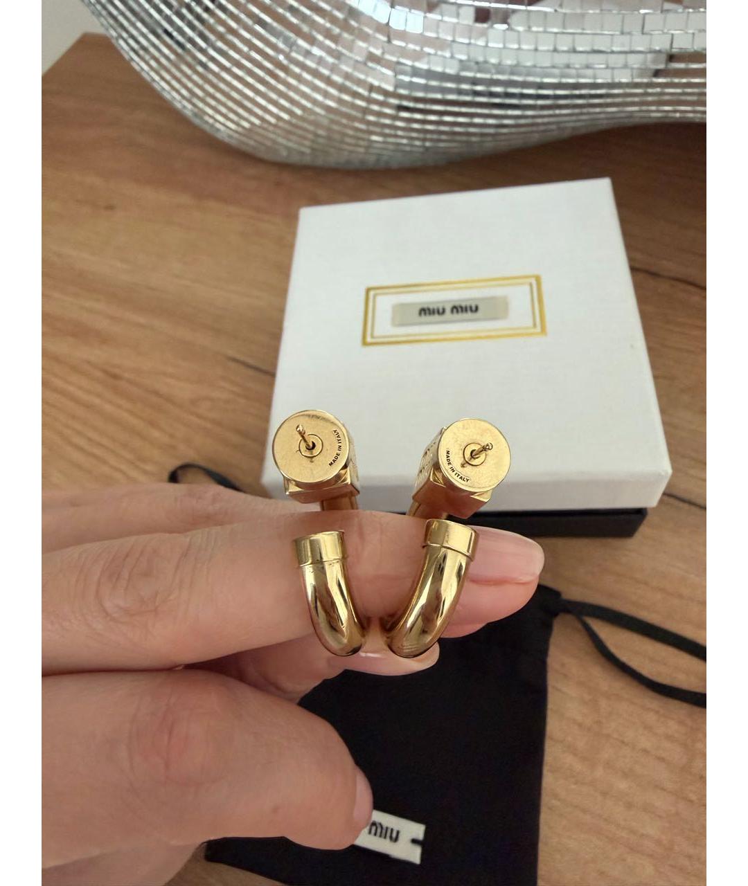 MIU MIU Золотые латунные серьги, фото 4