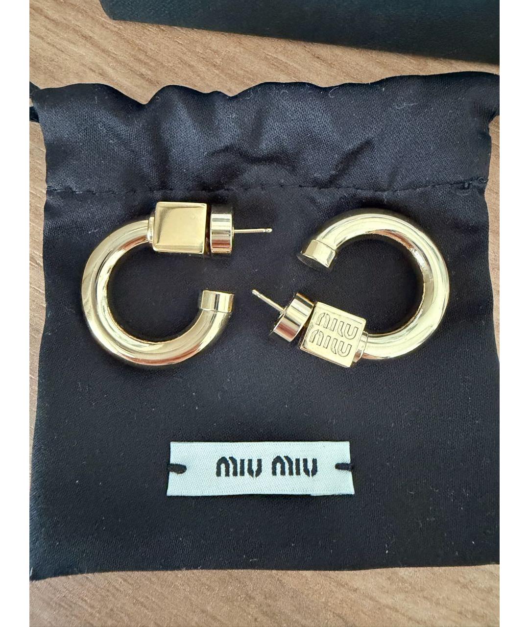 MIU MIU Золотые латунные серьги, фото 2