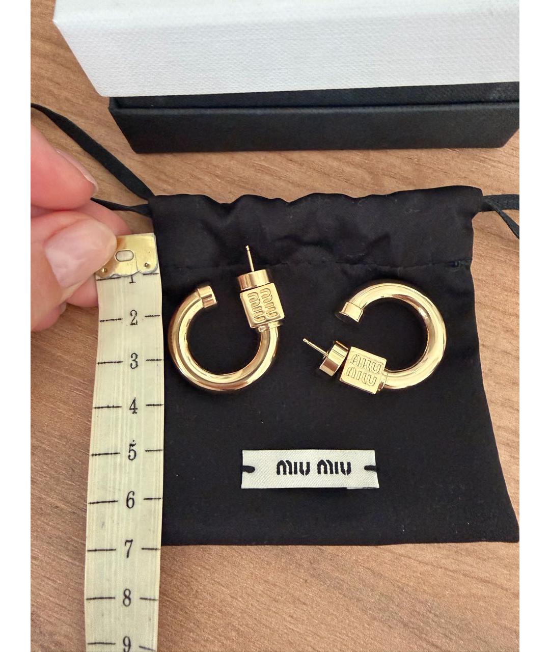 MIU MIU Золотые латунные серьги, фото 3