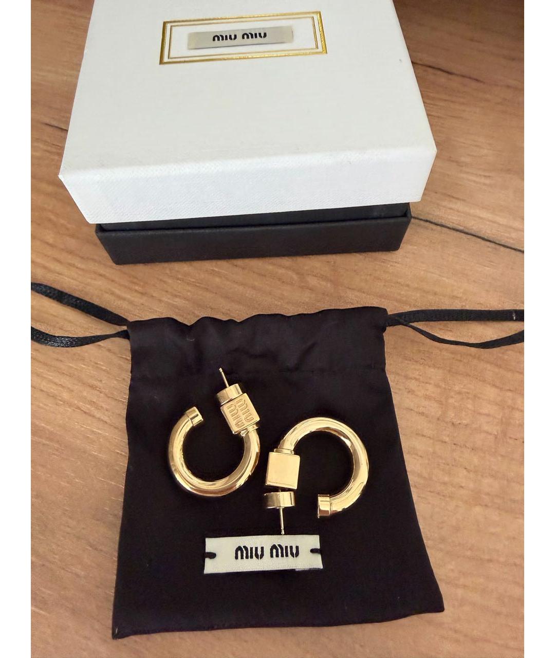 MIU MIU Золотые латунные серьги, фото 5