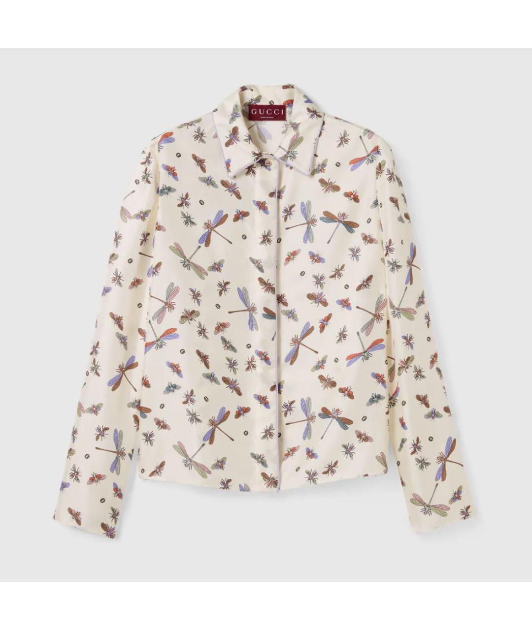 GUCCI Белая шелковая рубашка, фото 9