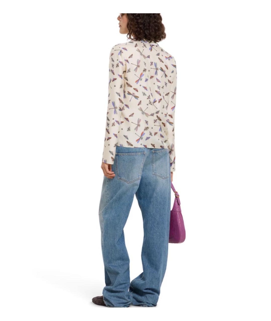 GUCCI Белая шелковая рубашка, фото 3