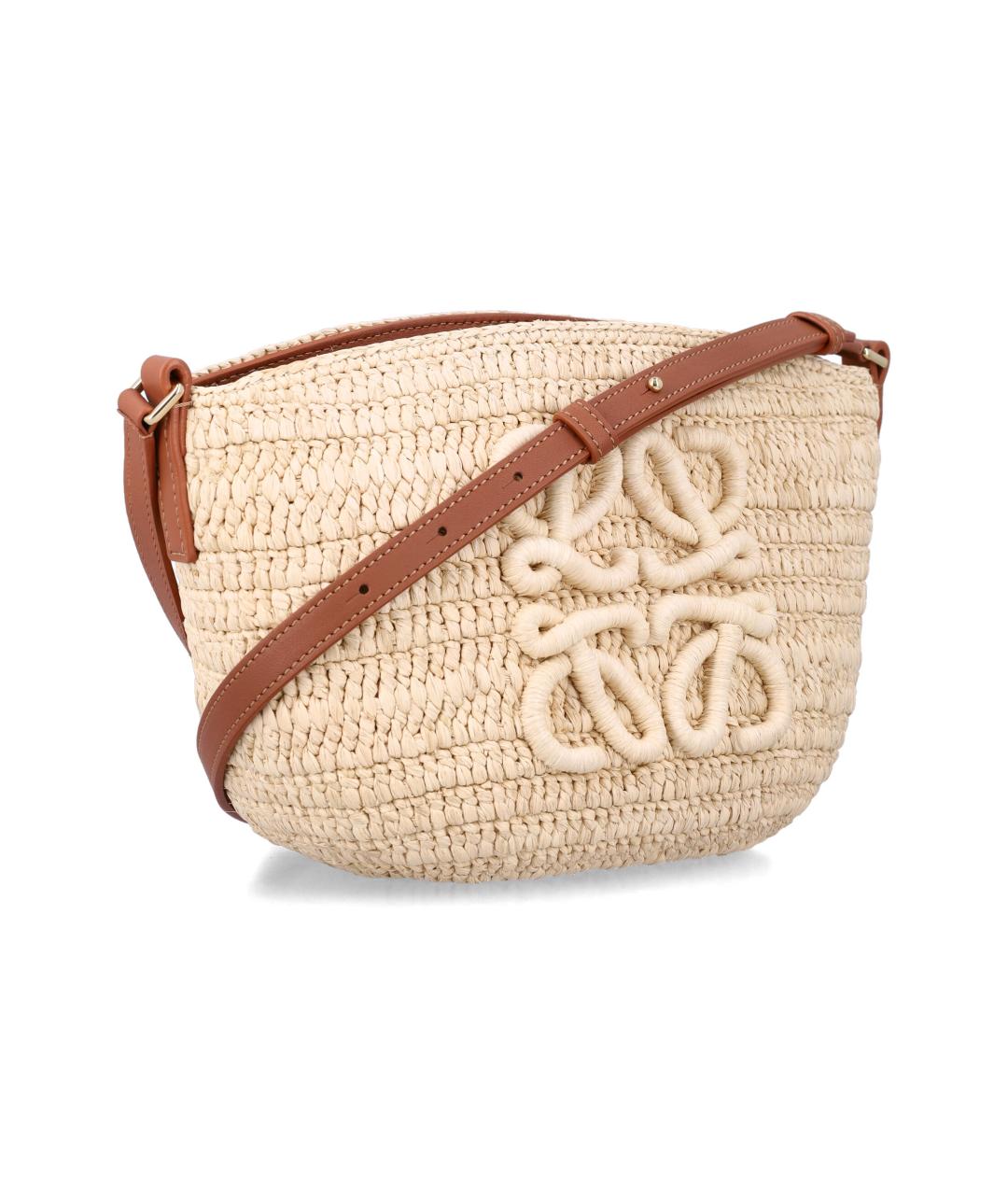 LOEWE Бежевая пелетеная сумка через плечо, фото 2