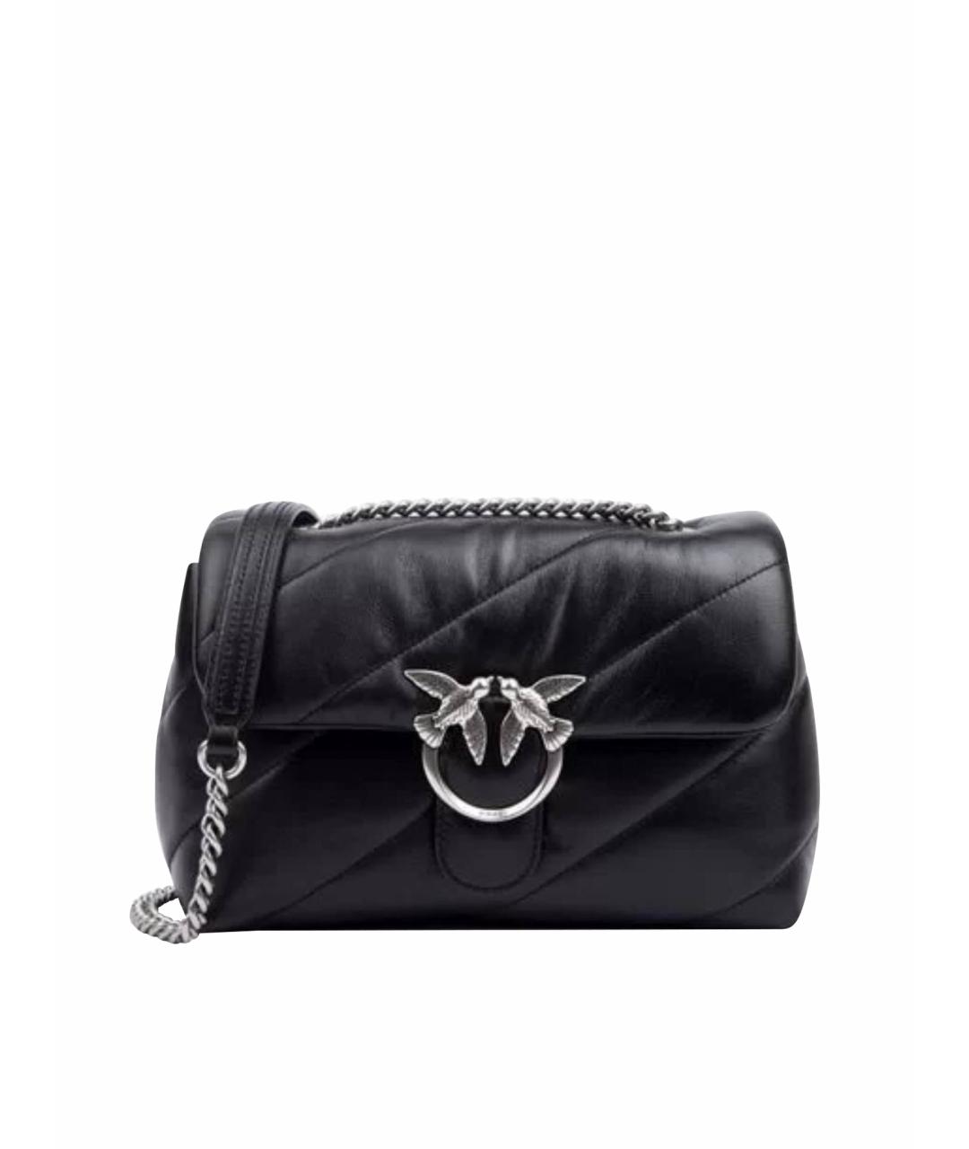 PINKO Черная кожаная сумка через плечо, фото 1