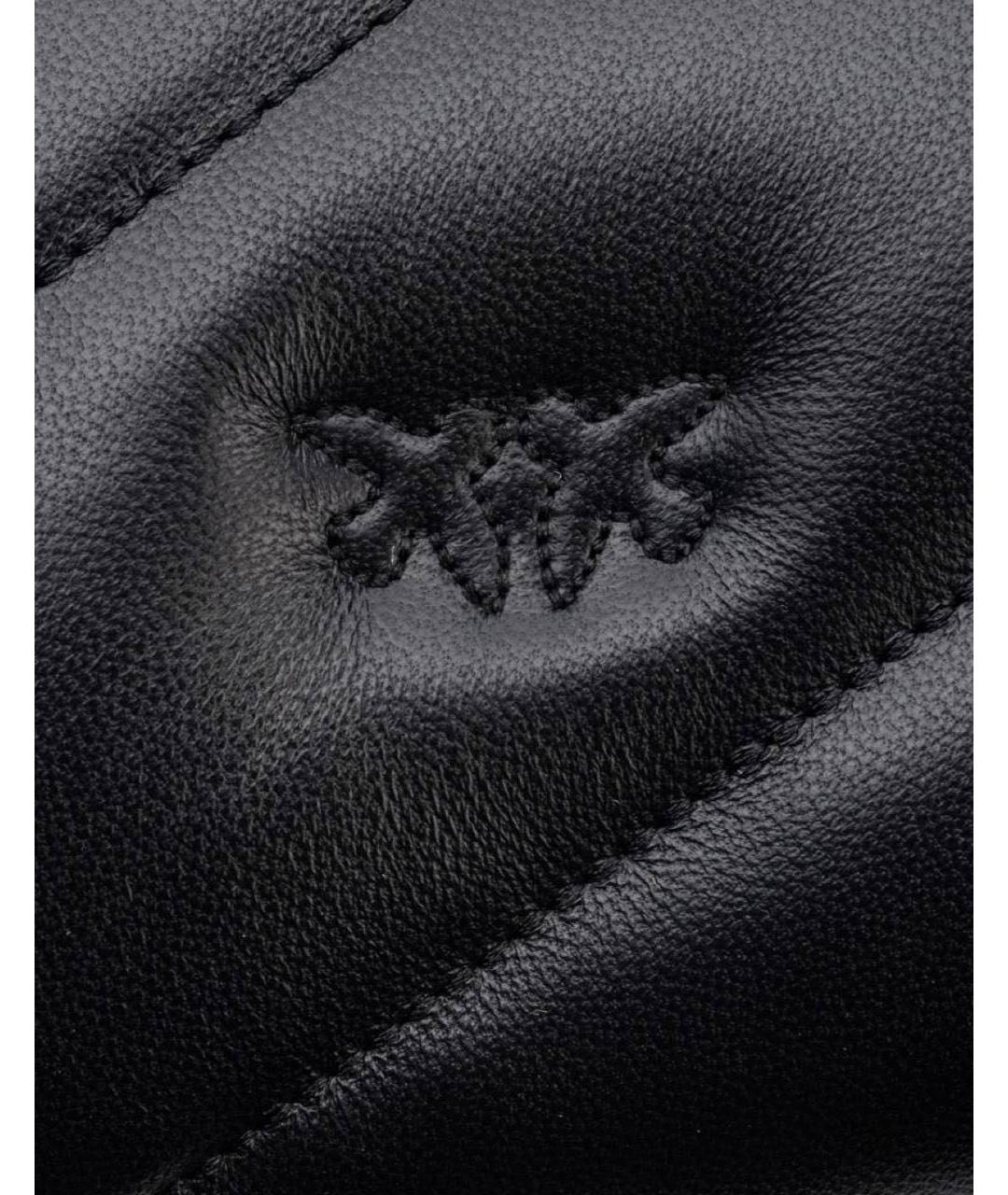 PINKO Черная кожаная сумка через плечо, фото 4