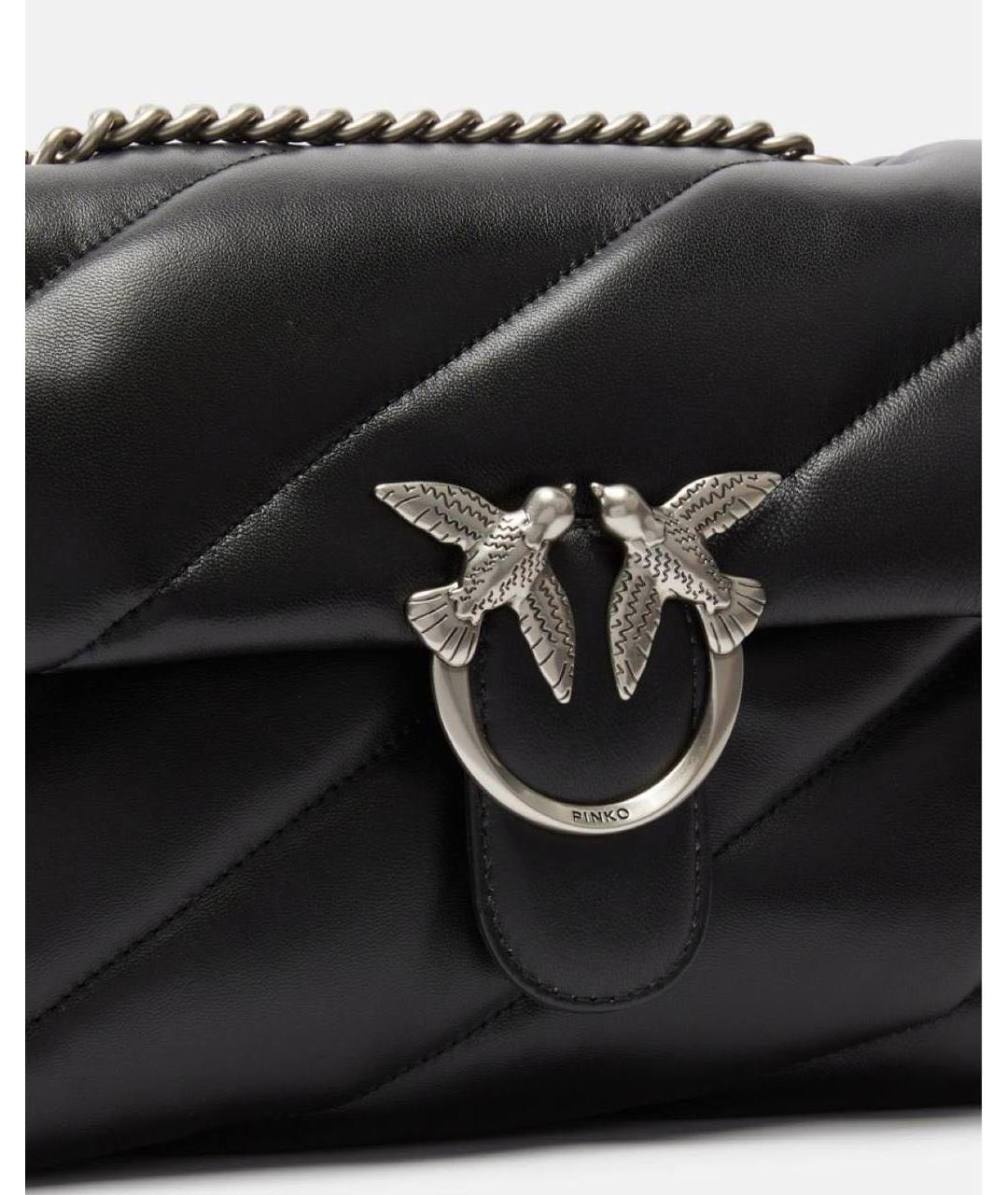 PINKO Черная кожаная сумка через плечо, фото 2