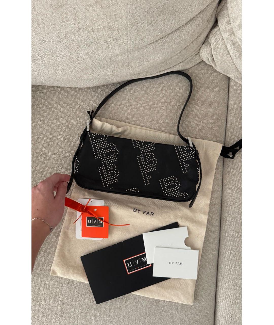 BY FAR Черная кожаная сумка с короткими ручками, фото 3