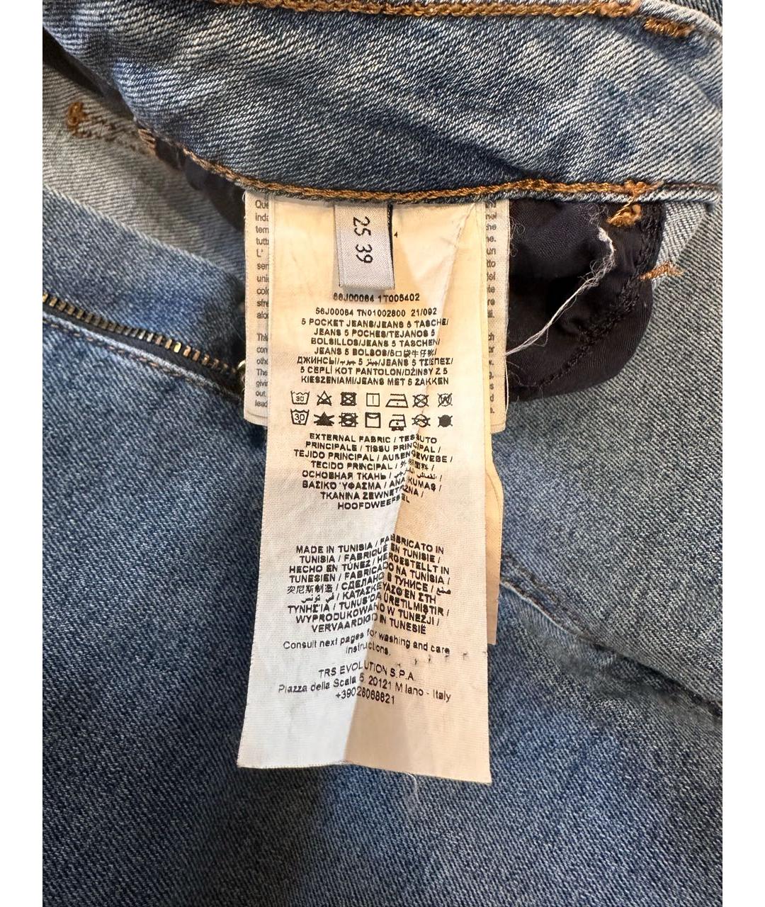 TRUSSARDI Голубые джинсы слим, фото 3