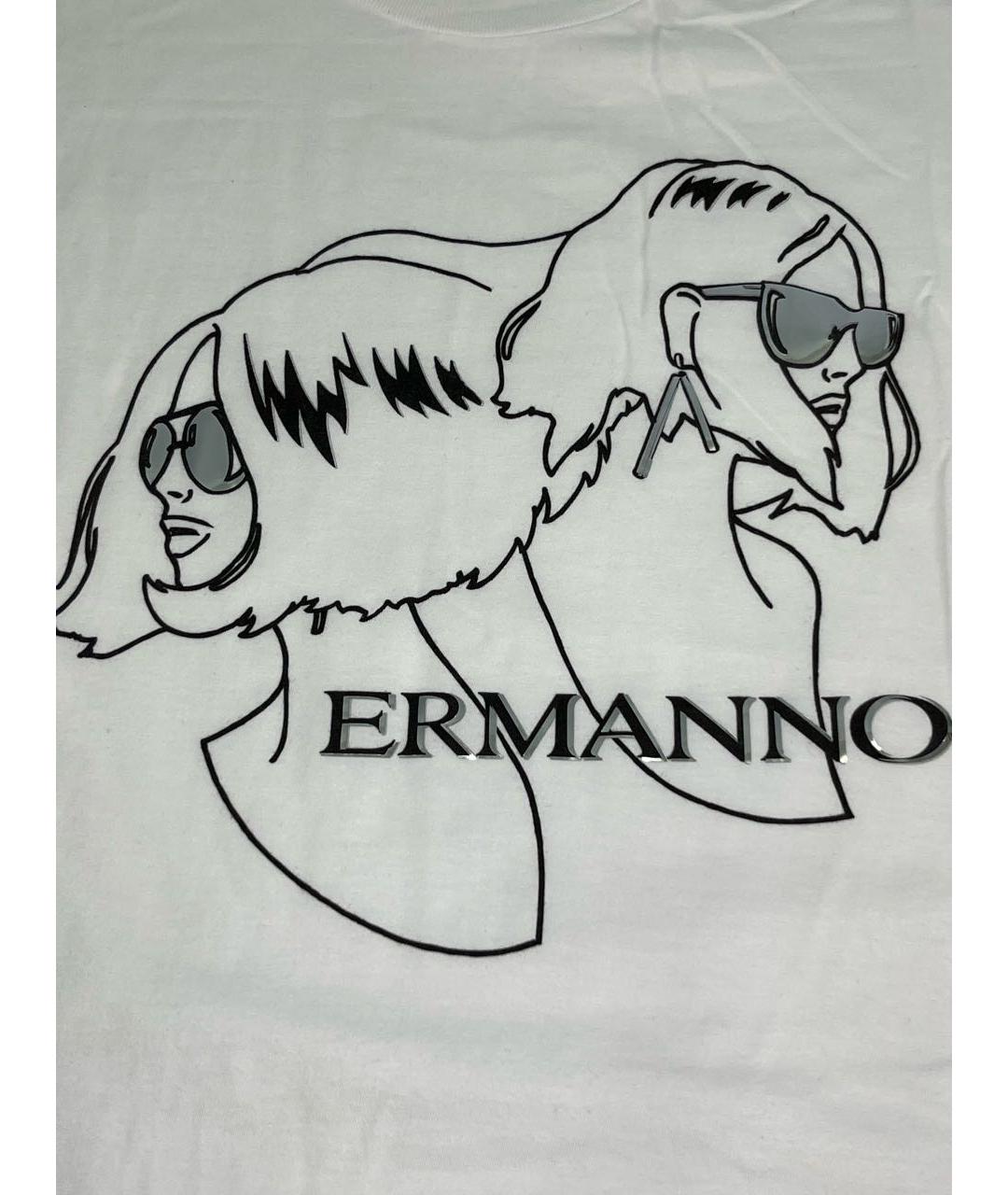 ERMANNO SCERVINO Белая хлопковая футболка, фото 4