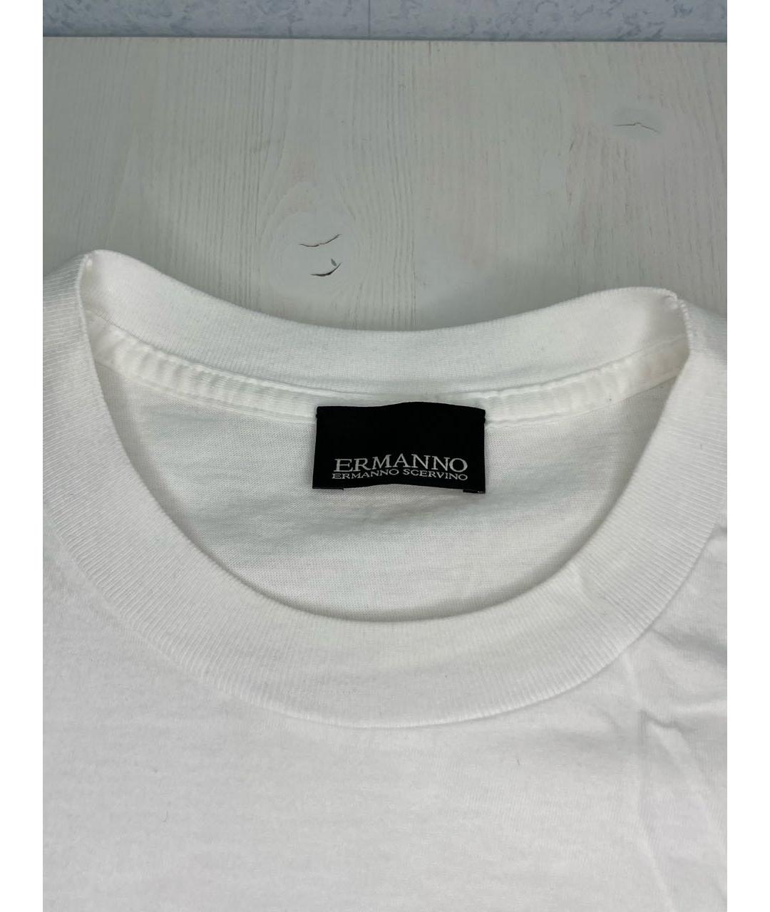ERMANNO SCERVINO Белая хлопковая футболка, фото 3