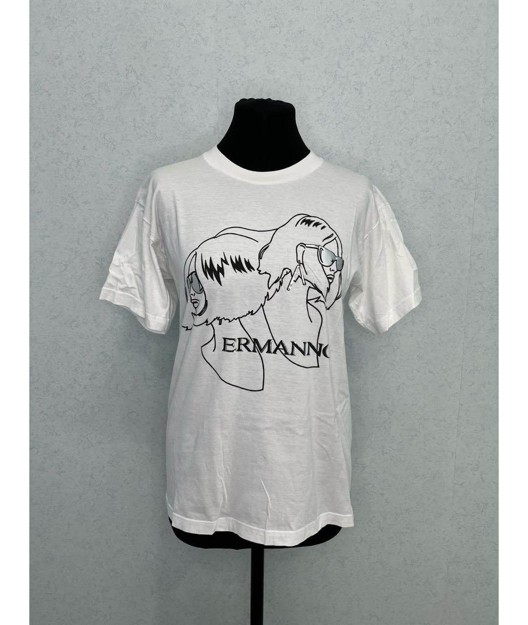 ERMANNO SCERVINO Белая хлопковая футболка, фото 8
