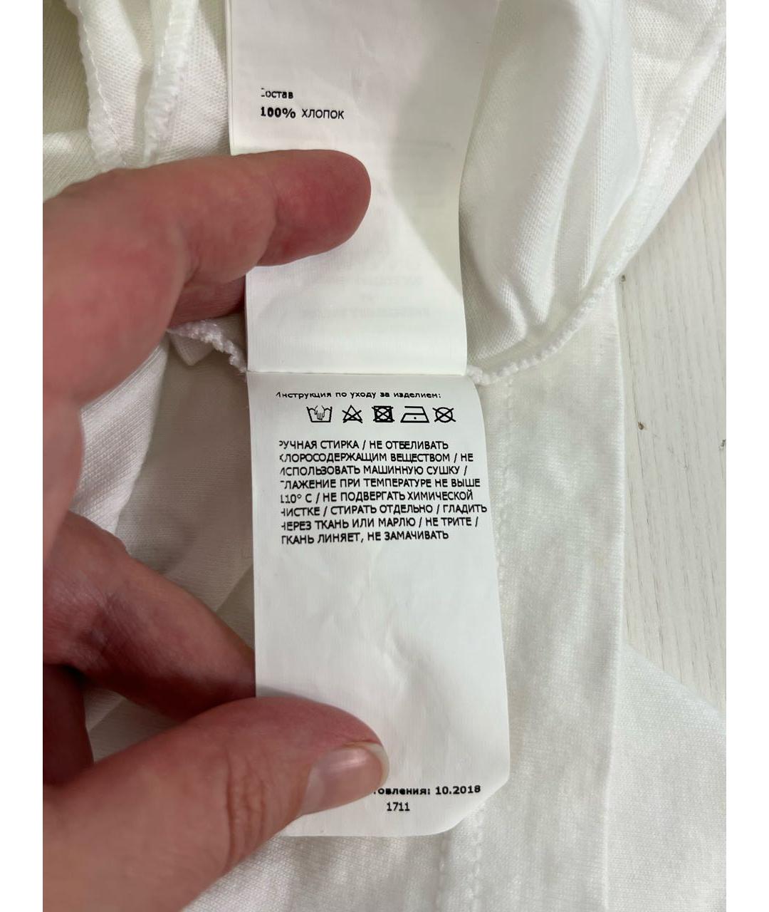 ERMANNO SCERVINO Белая хлопковая футболка, фото 7