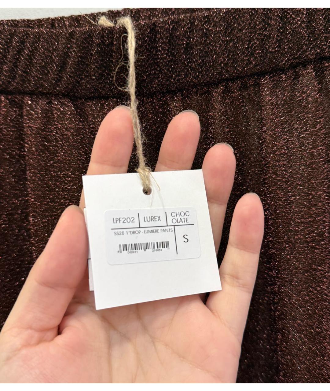 OSEREE Коричневые полиамидовые прямые брюки, фото 3
