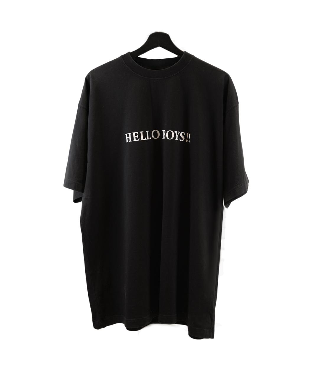 VETEMENTS Черная хлопковая футболка, фото 2