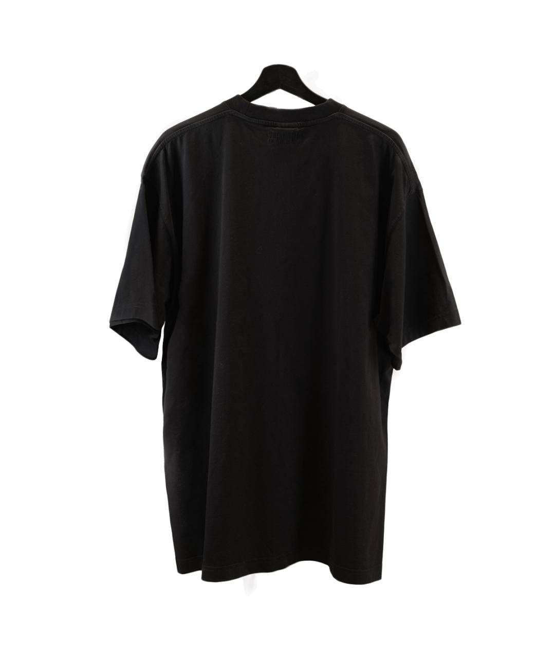 VETEMENTS Черная хлопковая футболка, фото 3