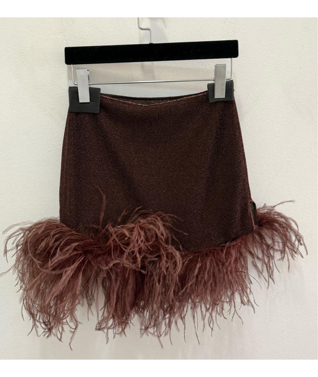 OSEREE Коричневая полиамидовая юбка мини, фото 2