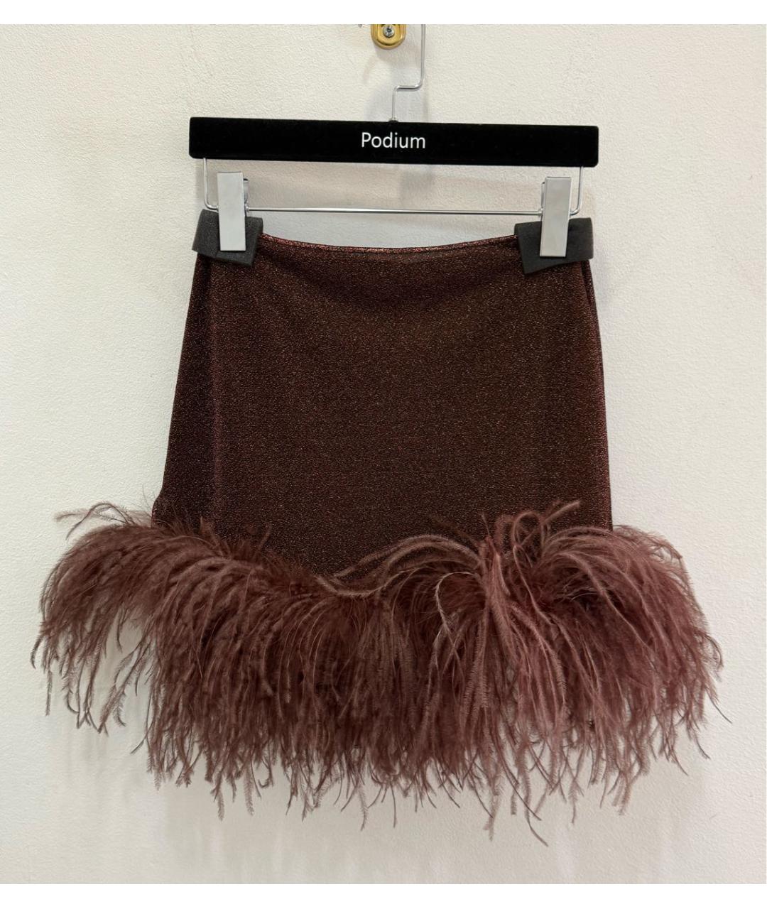 OSEREE Коричневая полиамидовая юбка мини, фото 4