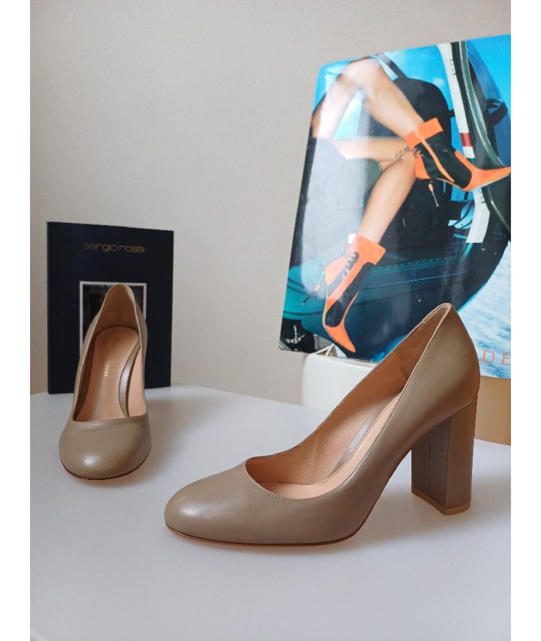 GIANVITO ROSSI Серые кожаные туфли, фото 4