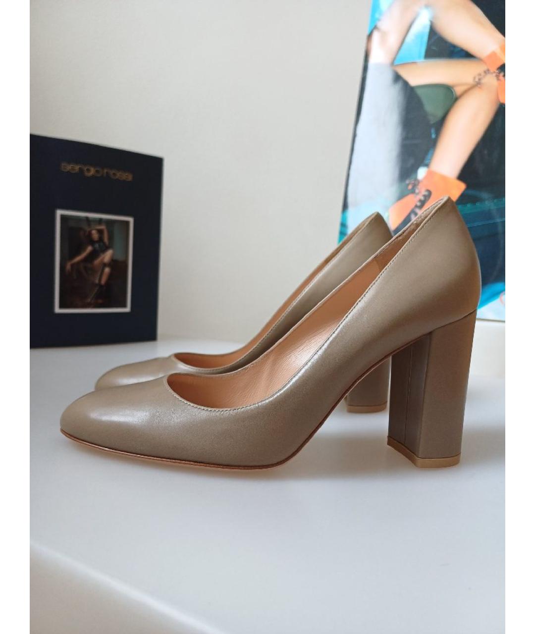 GIANVITO ROSSI Серые кожаные туфли, фото 2