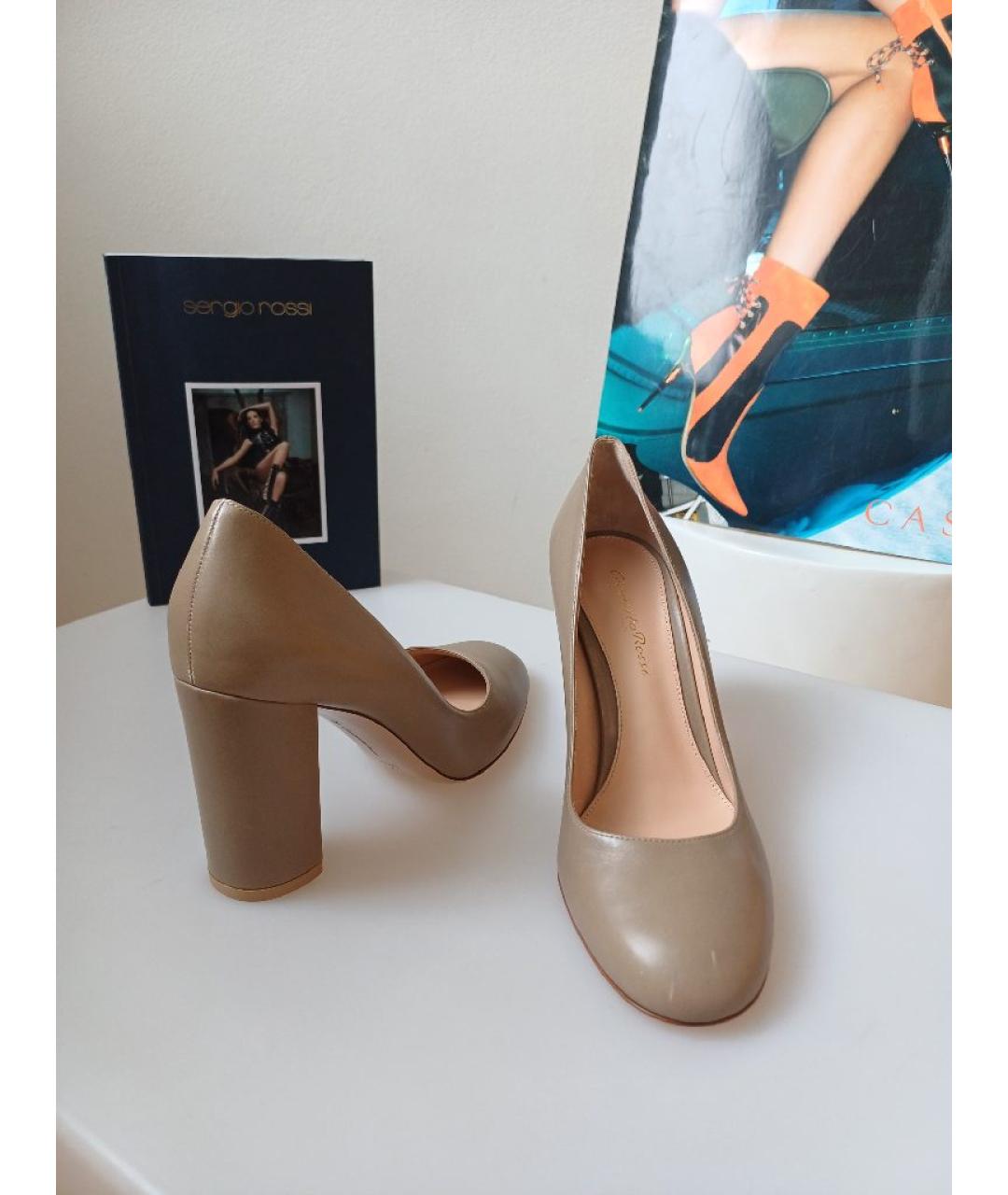 GIANVITO ROSSI Серые кожаные туфли, фото 5