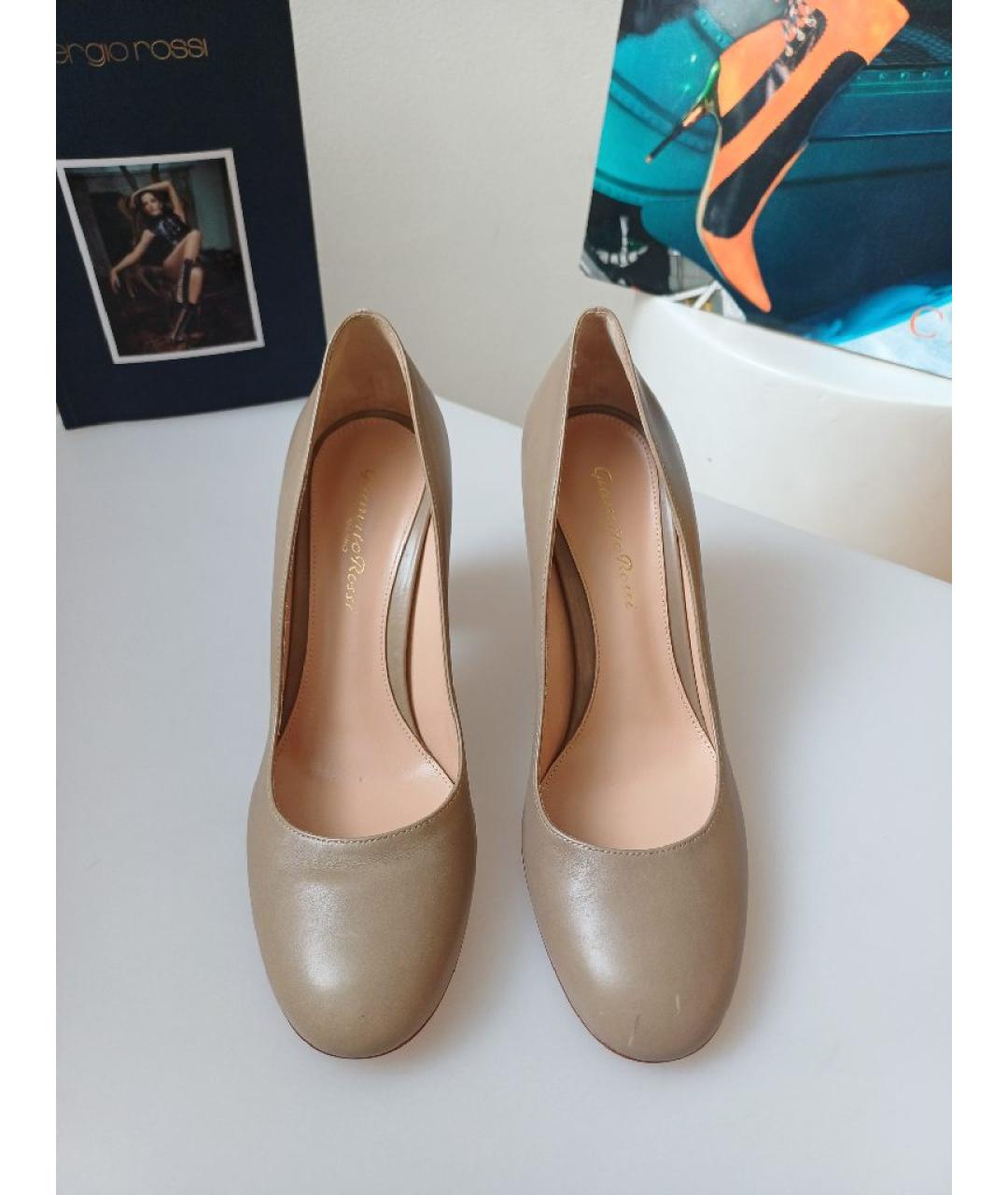 GIANVITO ROSSI Серые кожаные туфли, фото 6