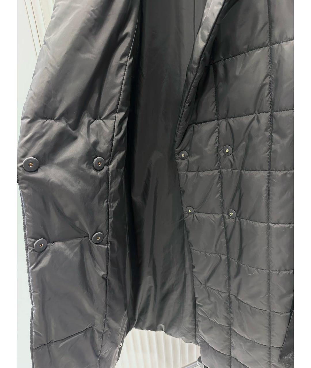 TRUSSARDI Черное полиэстеровое пальто, фото 4