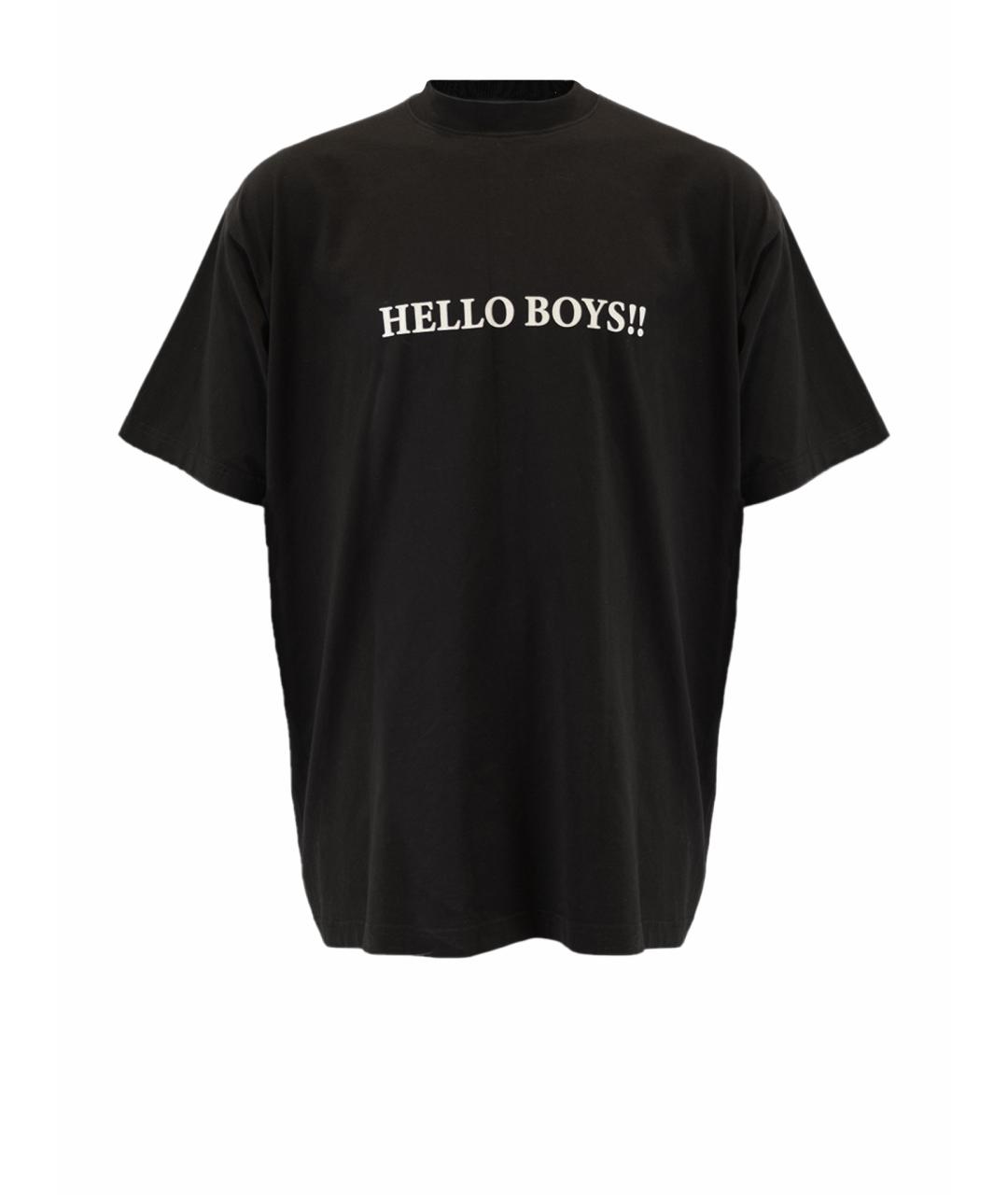 VETEMENTS Черная хлопковая футболка, фото 1