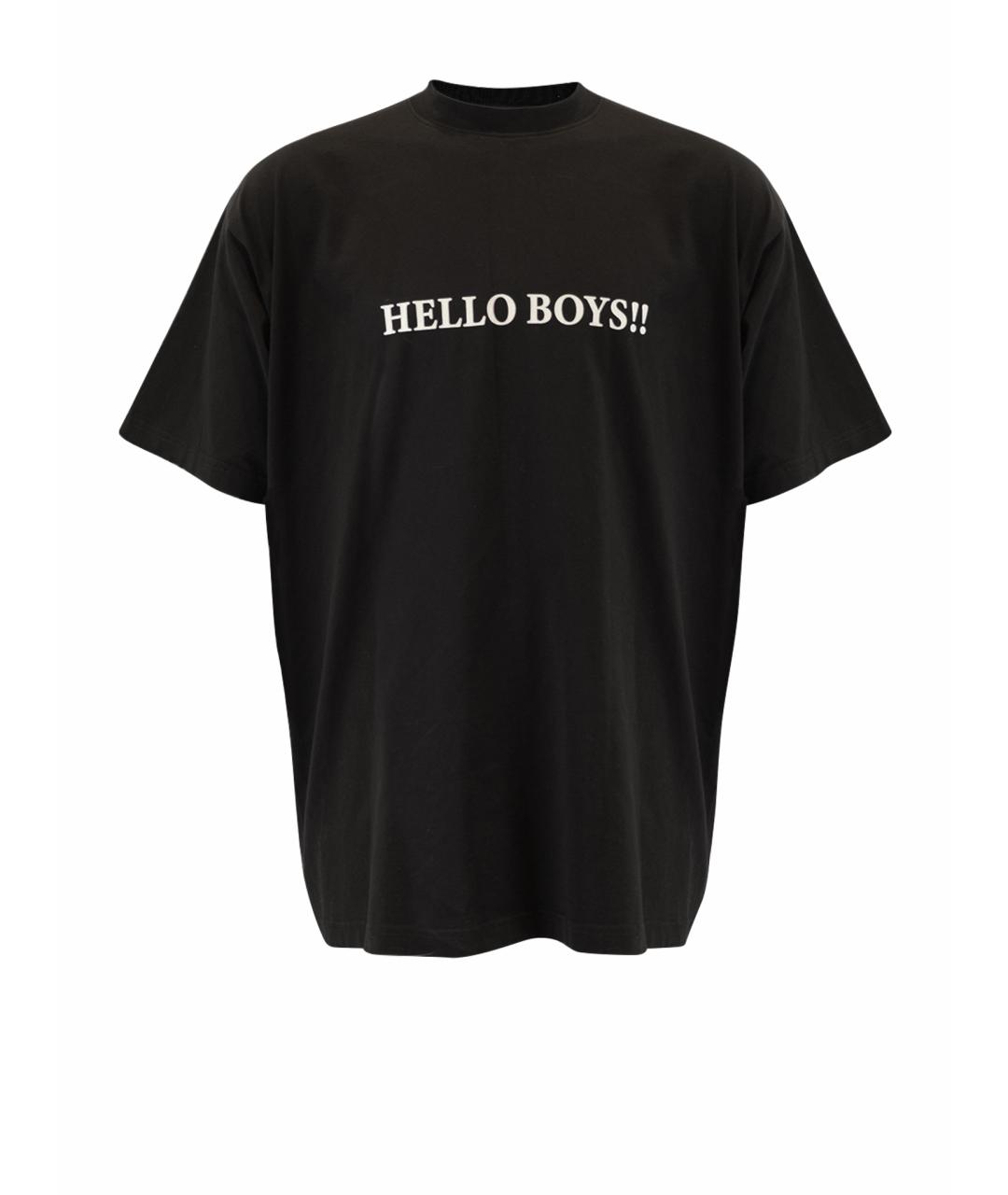 VETEMENTS Черная хлопковая футболка, фото 7