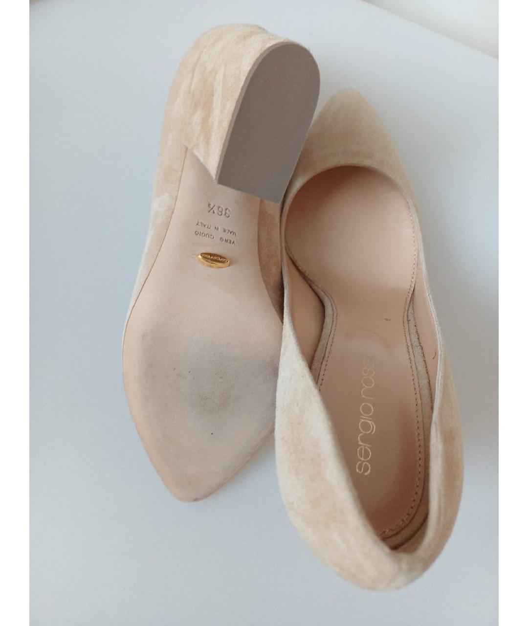 SERGIO ROSSI Бежевые замшевые туфли, фото 8