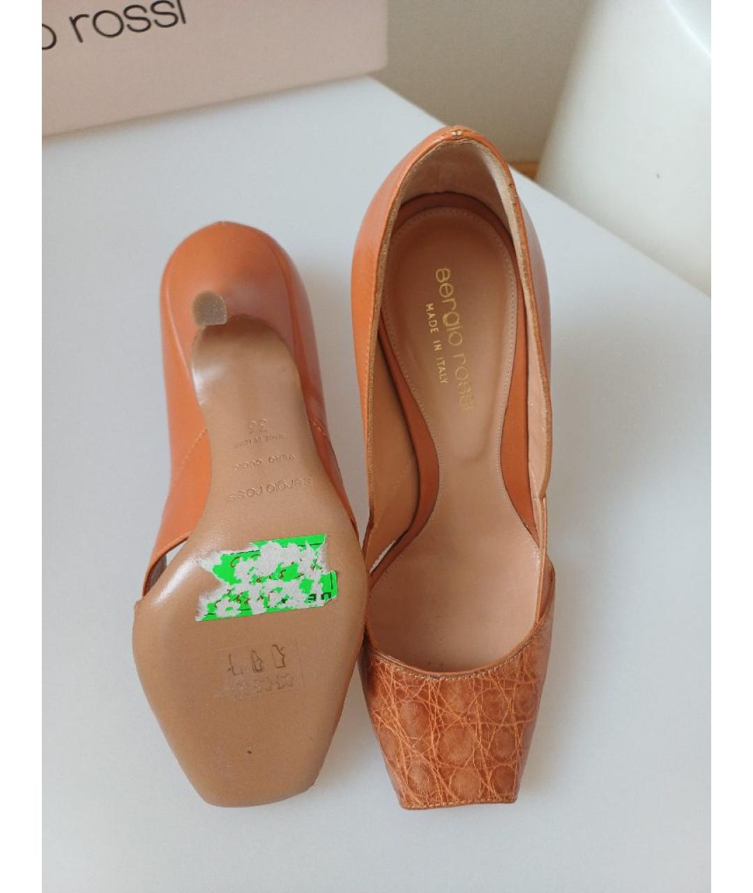 SERGIO ROSSI Коричневые кожаные туфли, фото 9